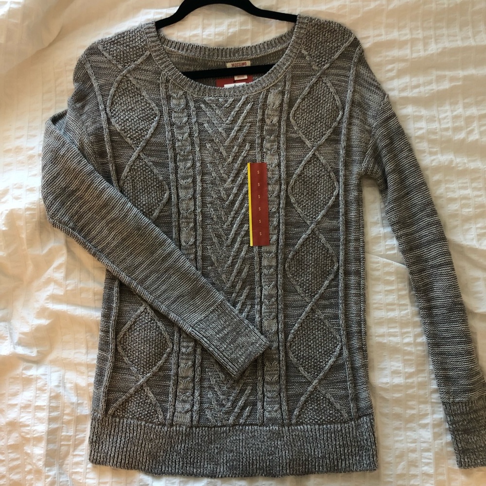 Target Mossimo Grey and White Knit Sweater